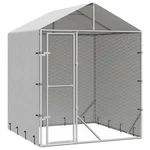 Outdoor Kennel With Roof Doghouse Cage Silver Galvanized Steel Vidaxl. Fixed Price $254.99.