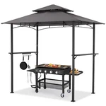 8'X 5' Outdoor Grill Gazebo Barbecue Canopy Bbq Tent W/ Shelves&hooks Grey. Fixed Price $99.99.