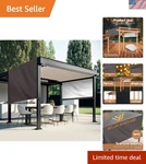 Elegant Coffee 10 X Ft Outdoor Pergola Canopy - Easy Install Shade Cover. Fixed Price $79.16.