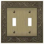 Hampton Bay English Garden 2 Gang Toggle Metal Wall Plate - Brushed Brass. Fixed Price $6.99.