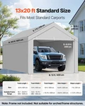 Carport Replacement Canopy, 13 X 20 Ft Potable Garage Tent Top Tarp With Sidewa. Fixed Price $234.29.