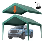 10X20 Carport Tarp Cover Uv Water-resistant Heavy Duty W/ Ball Bungee Dark Green. Fixed Price $86.76.