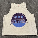 Vtg Y2K Jazzercise Summer Workout Tank Top Large Anvil Double Sided Tobacco Free. Fixed Price $17.00.
