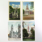 4 Vintage Church Postcards 1900S-1950S Mixed Era Linen Americana. Fixed Price $14.00.