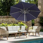 Domi 9FT Patio Umbrella W/push Button Tilt And Crank For Deck, Porch, Navy Blue. Fixed Price $64.99.