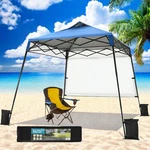 8X8' Canopy With One Sidewalls Angled Leg Outdoor Beach Party Tent Uv Sun Shade. Fixed Price $75.99.