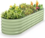 Raised Garden Bed, Metal Galvanized Steel Oval 8X2X1.5 Ft With 18-INC. Fixed Price $145.99.