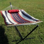 Large Rope Hammock With Steel Stand Pad/pillow - Modern Lines By Sunnydaze. Fixed Price $119.47.