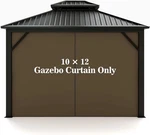 Hugline Gazebo Universal Replacement Privacy Curtain 10' X 12' Side Wall. Fixed Price $53.55.