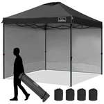 Kampkeeper 10X10 Pop Up Canopy Tent With 2 Sidewalls For Outdoor Use, Black. Fixed Price $139.99.