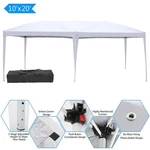 Updated 10' X 20' Ez Pop Gazebo Wedding Supply Sun Shade Garden Canopy White. Fixed Price $134.58.