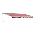Aleko Motorized Retractable 20 X 10 Ft Patio Awning Red And White Stripe Canopy. Fixed Price $504.81.