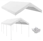 Outsunny 10 Ft. X 20 Pe White Carport Replacement Top With Ball Bungee Cords. Fixed Price $64.99.