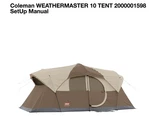 Coleman Weathermaster 10 Tent 2000001598 Setup Manual Free Shipping. Fixed Price $12.99.
