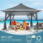 Cobizi 12X12 Pop Up Gazebo With Mosquito Nettings Waterproof Outdoor Garden Tent. Fixed Price $142.99.