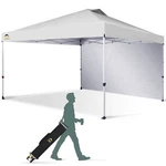 Crown Shades 12X12 Ft Canopy Tent W/ Sidewall & Push Center Lock, White (used). Fixed Price $106.60.
