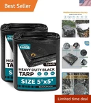 2-PACK 5X5FT Black Tarps With Uv Protection Essential For Camping And Covers. Fixed Price $39.99.