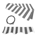 Aleko Fabric Replacement For 10X8 Ft Retractable Awning Grey White Stripes. Fixed Price $79.00.