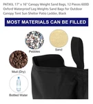 Canopy Bags 12PCS 17X16" 600D Oxford Waterproof Leg Weights Sandbag Black. Fixed Price $44.99.