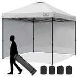 Kampkeeper 10X10 Pop Up Canopy Tent With 2 Sidewalls For Outdoor Use, White. Fixed Price $139.99.