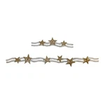 3459AB Set Of 2 Gold Star Strip Patch Patriotic Embroidered Iron Applique. Fixed Price $9.99.