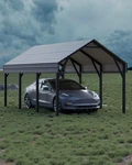 Metal Carport 10X15 Ft Reinforced Frame Steel Roof Gray Garveelife Kits Bass. Fixed Price $557.99.