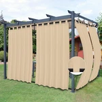 Outdoor Patio Curtains Detachable Tab Top & Bottom, Weatherproof, 2 Panels. Fixed Price $39.99.