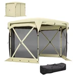 11 Ft. X Beige Pop Gazebo Screen Tent House With UPF30+ Removable Roof. Fixed Price $213.30.