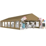 Outsunny 20' X 40' Large Party Tent With Removable Window Sidewalls, Brown. Fixed Price $999.99.