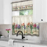 Garden Blooms Geometric Window Curtain With Anti-fatigue Mat Kitchen, Multicolor. Fixed Price $29.49.