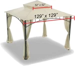 Garden Winds Replacement Canopy For Target Madaga Gazebo, Beige. Fixed Price $157.14.