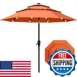 Abccanopy 11FT 3-TIER Solar Patio Umbrella W/ 32 Led Lights For Deck Pool Garden. Fixed Price $64.16.