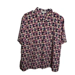 Notations Shirt Women's 1X Button Up Short Sleeve Collared Printed Top Casual. Fixed Price $5.74.