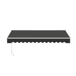 Aleko Black Retractable Patio Awning 10 X 8 Ft Water-resistant Deck Sunshade. Fixed Price $279.65.