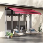 10' X 8' Manual Retractable Sun Shade Awning, Outdoor Deck Canopy, Wine Red. Fixed Price $194.99.