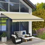 Outsunny 12' X 10' Patio Retractable Awning Sunshade Shelter, Beige. Fixed Price $209.99.