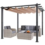 Vevor X 10FT Retractable Pergola Outdoor With Sun Shade Canopy Aluminum Beige. Fixed Price $312.99.