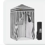 Crown Shades Portable Striped Square Canopy Tent Black White For Outdoor Garden. Fixed Price $161.99.
