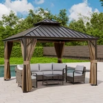 Eagle Peak 12X12 Galvanized Steel Double Roof Hardtop Gazebo. Fixed Price $999.99.