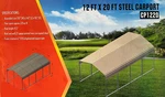12'X20' Carport Metal Steel Sun Rain Shelter Boat Truck Tractor Suv Garage. Fixed Price $1495.00.
