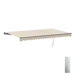 Aleko Motorized Black Frame Retractable Home Patio Canopy Awning 16'X10' Ivory. Fixed Price $579.00.