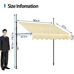 Manual Retractable Awning 98" X 118" H, Patio. Fixed Price $65.99.