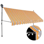 Manual Retractable Awning With Led 157.5" Yellow And Blue. Fixed Price $186.95.