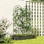Outsunny Set Of 2 Metal Garden Trellis, Decorative Panels, Black. Fixed Price $42.72.