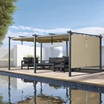 Aoodor 12FT X20FT Patio Retractable Pergola Outdoor Sun Shade Canopy Aluminum. Fixed Price $649.99.