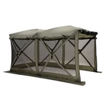 Gazelle Tents Tandem Gazebo, Pop-up Hub Screen Tent, 10-PERSON, Agave Green. Fixed Price $499.99.