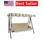 Beige Riplock Canopy Replacement Garden Treasures Swing - Effortless Install. Fixed Price $187.14.