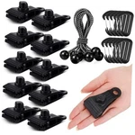 Set Heavy Duty Tarp Clamps With Bungee Cords And Carabiners Wide Grip 30. Fixed Price $28.18.