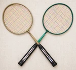 Sportcraft Badminton Racket Set 2 Racquets Vintage Steel Frame. Fixed Price $22.49.