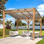 Outdoor Wood For Patio, Lean Hardtop Cedar Pergolas/gazebos. Fixed Price $583.99.